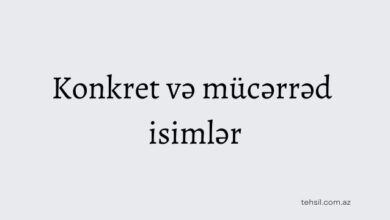 Konkret ve mucerred isimler