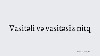 Vasiteli ve vasitesiz nitq