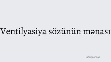 Ventilyasiya sözünün mənası