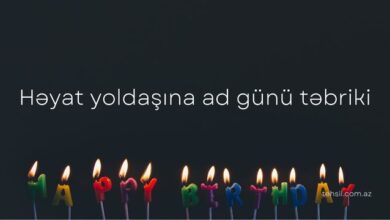 Heyat yoldasina ad gunu tebriki